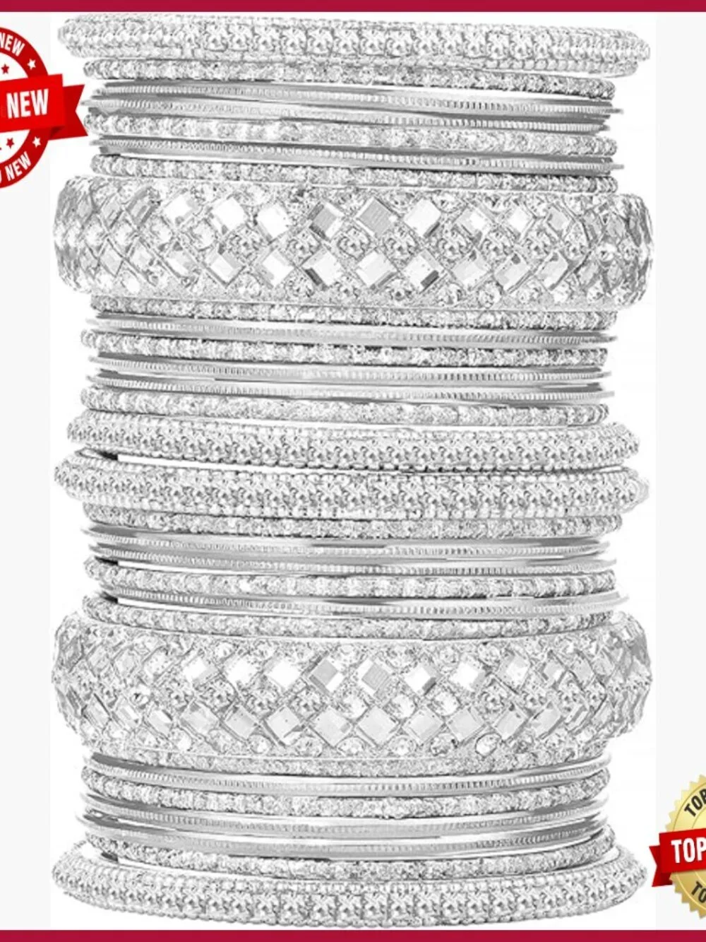 Indian Wedding Bangle Set - Stone Studded Fashion Jewelry Gift